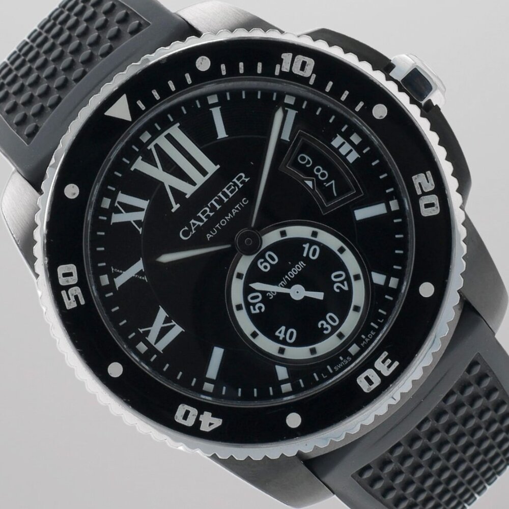 Cartier Calibre de Cartier Automatic Diver 300M 42mm Black Dial Rubber Strap